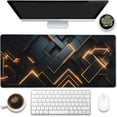 thumbnail image 1 of Large Gaming Mouse Pad for Desk,Golden Lines Technology Texture Desk Mat,Golden Technology Desk Pad,Extended Big Computer Keyboard Mouse Pad with Non-Slip Base and Stitched Edge,35.4"x15.7", 1 of 6