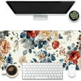 thumbnail image 1 of Large Gaming Mouse Pad for Desk,Vintage Botanical Flower Bunch Desk Mat,Beautiful Flowers Desk Pad,31.5"x15.7" Extended Big Computer Keyboard Mouse Pad with Non-Slip Base and Stitched Edge, 1 of 6