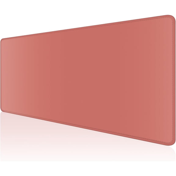 Large Gaming Mouse Pad, Extended Mouse Mat with Stitched Edges, Full Size Keyboard Pad with Non-Slip Base, Big XXL Computer Desk Mats for Gamer, Laptop, Office, 35.5 x 15.7in, Indian Red