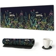 thumbnail image 1 of Large Gaming Mouse Pad Extended Mouse Pad with Stitched Edge, Keyboard Mouse Mat Non-Slip Rubber Base Desk Pad 31.5x11.8 inch for Office Home Game Work, Flowers Plants, 1 of 6