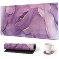 thumbnail image 1 of Large Gaming Mouse Pad, Extended Mouse Pad with Stitched Edge, XL Keyboard Mouse Mat Non-Slip Rubber Base Desk Pad 31.5x15.7inch for Office Home Game Work -Purple Marble, 1 of 6