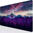 thumbnail image 1 of Large Gaming Mouse Pad, Extended XXL Desk Pad & Non-Slip Rubber Keyboard Mat Stitched Edges (90x40 purplesky), 1 of 6