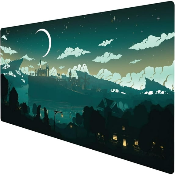 Large Gaming Mouse Pad, Extended XXL Desk Pad & Non-Slip Rubber Mat for Mice and Keyboard with Stitched Edges