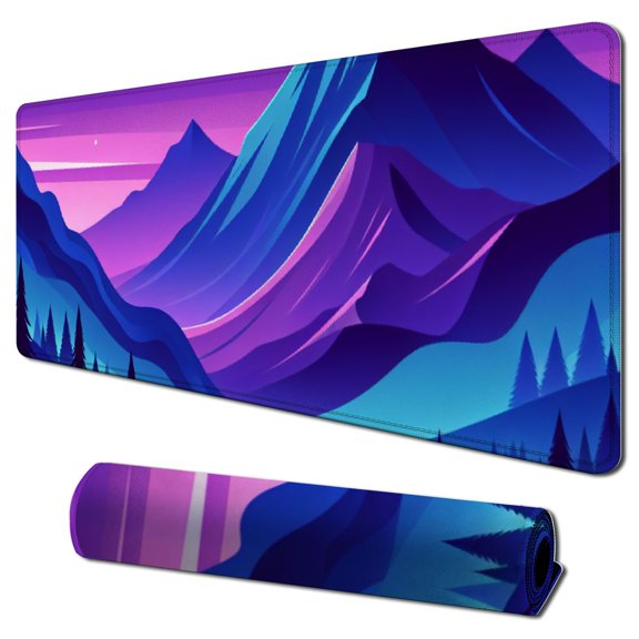 Large Gaming Mouse Pad, Extended XXL Desk Pad & Non-Slip Rubber Keyboard Mat Stitched Edges