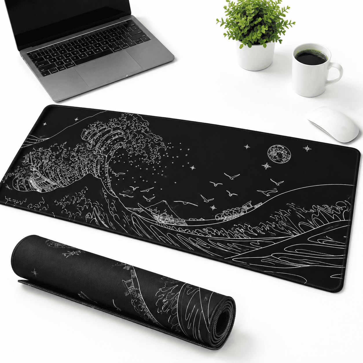 Large Gaming Mouse Pad Forputer Blackese Sea Wave Anime Mat Long Xxl ...