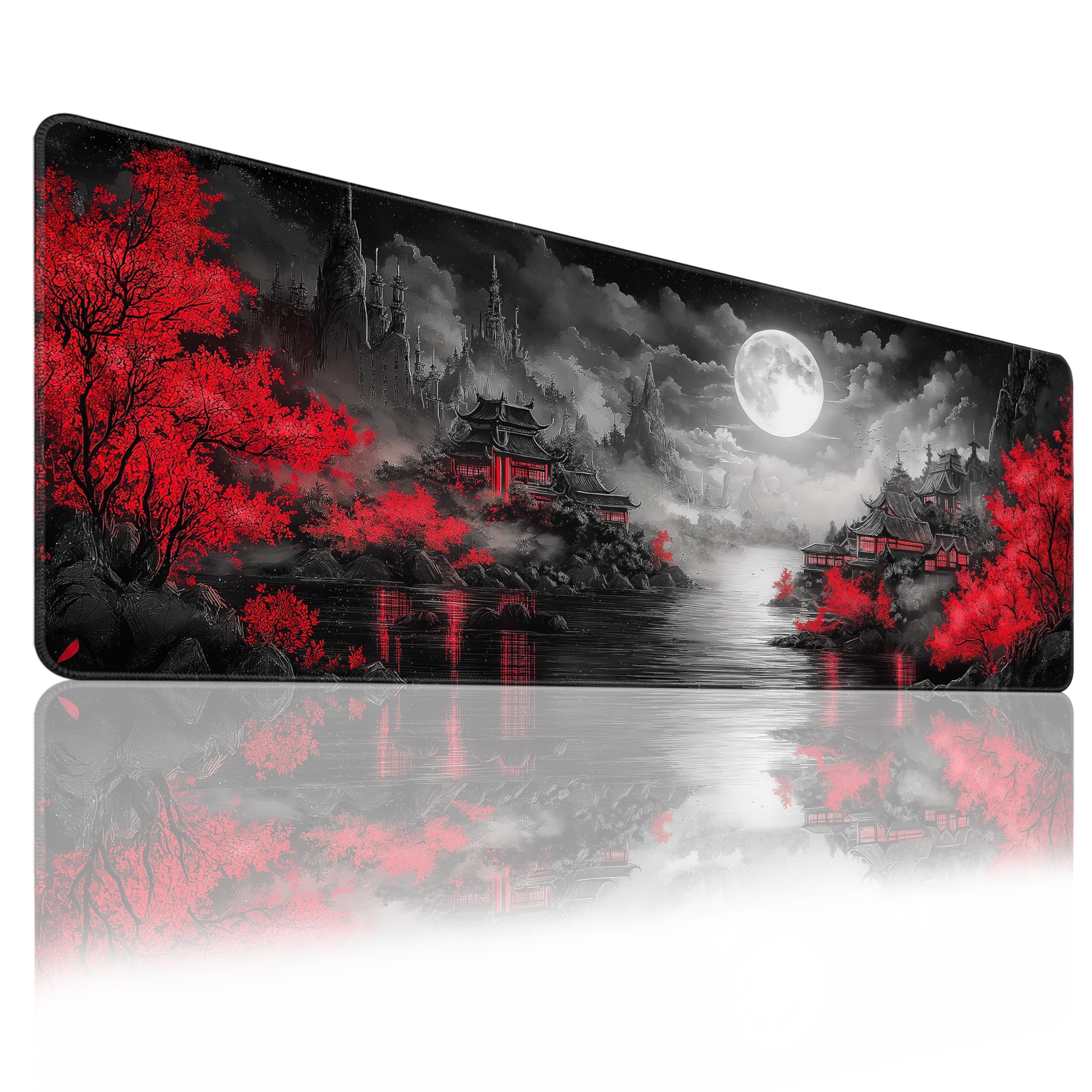 Large Gaming Mouse Pad, Full Keyboard Mat with Stitched Edges Non-Slip ...