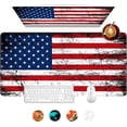 thumbnail image 1 of Large Gaming Mouse Pad, Grunge USA Flag Desk Mat with Seamed Edges, Big XXL Waterproof Desk Pad, Non-Slip Rubber Base, 31.5x15.7 Inch Keyboard Pad Computer Mousepad, 1 of 6