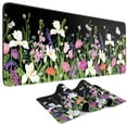 thumbnail image 1 of Large Gaming Mouse Pad Keyboard Pad 31.5 x 11.8 in Gaming Pad Black Mouse Pad with Anti-Slip Rubber Base, Extended Mouse Mat XL Mouse Pad Large Mouse Mat(Flower), 1 of 14