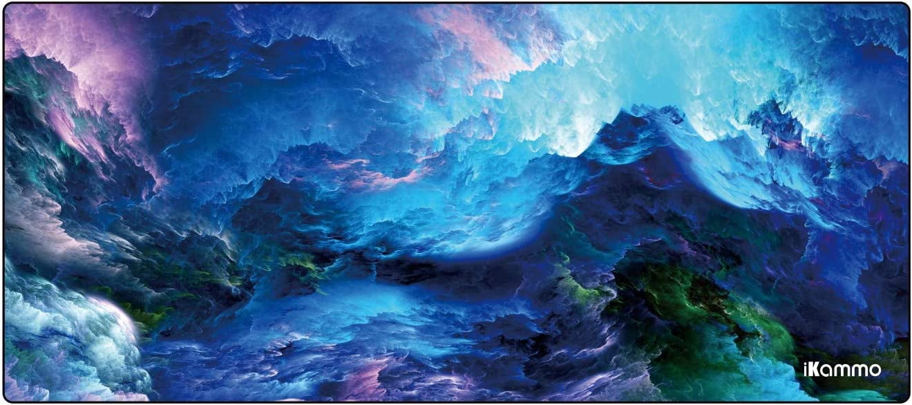 Large Gaming Mouse Pad/Mat Extended Computer Mouse Pad Large Desk Pad XXL Big Office Desk Mouse Mat/Pad with Waterproof Surface-Optimized Gaming Surface,35.4 * 15.7 * 0.8(XXL-044, Blue Clouds)