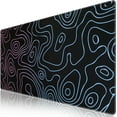thumbnail image 1 of Large Gaming Mouse Pad, Non-Slip Rubber Base Water-Resistant Mousepad Desk Mat for Computer Keyboard, 35.4" x 15.75" Extended Desk Pad with Stitched Edges for Office Gaming, Contour Line-Black, 1 of 6