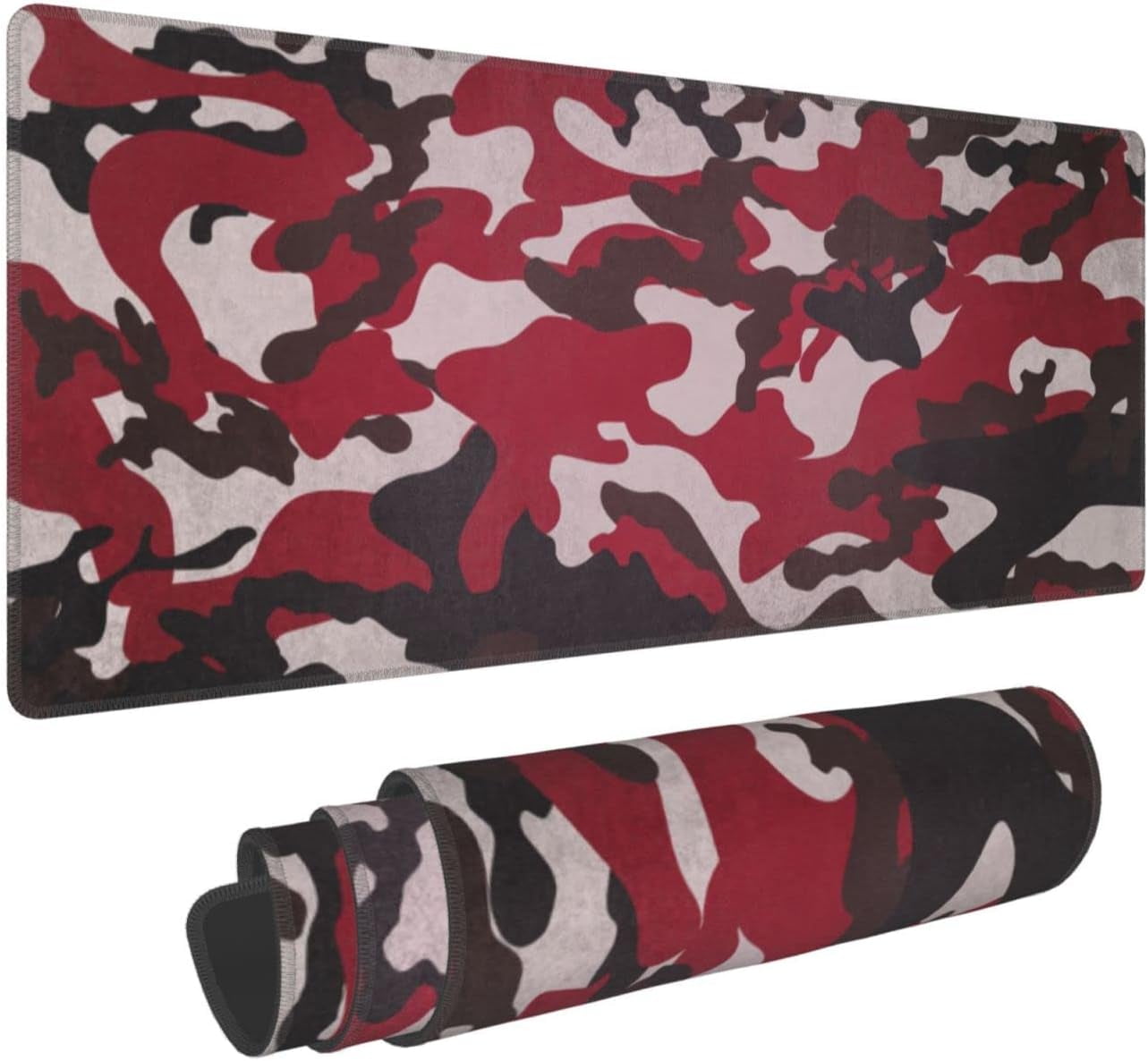 Large Gaming Mouse Pad Red & Black Camouflage Extended Keyboard Mats ...