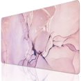 thumbnail image 1 of Large Gaming Mouse Pad with Seam Edge, Anti-Slip Extended Mouse Pad with Micro-Weave Cloth Surface,Waterproof Keyboard Pad, Desk Pad for Gamer Office Home XXL 31.5" x 15.7" in Pink Marble, 1 of 5