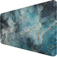 thumbnail image 1 of Large Gaming Mouse Pad with Stitched Edges, (31.5X15.7In) Durable Non-Slip Natural Rubber Base, Waterproof Computer Keyboard Pad Mat for Esports Pros/Gamer/Desktop/Office/Home- Marble Blue, 1 of 6