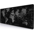 thumbnail image 1 of Large Gaming Mouse Pad with Stitched Edges, Desk Mat Extended Keyboard Pad, Non-Slip Rubber Base Desk Pad for Laptop, Office, Home, 31.5X11.8 inch Black World Map, 1 of 6