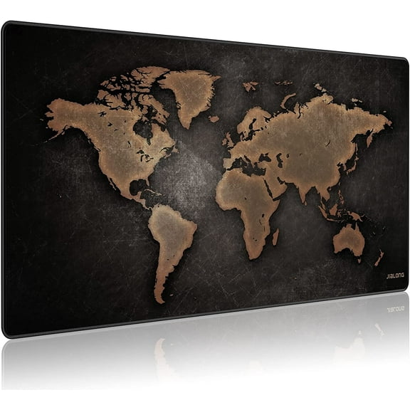 Large Gaming Mouse Pad with Stitched Edges, Extended Mousepad with Personalized Design for Gamer, Office & Home, Extended Size 35.4 X 15.7X 0.12 inches - Retro Contour Map