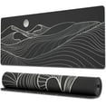 thumbnail image 1 of Large Gaming Mouse Pad with Stitched Edges, Minimalist Mountains Desk Mat, Extended XL Mousepad with Anti-Slip Base, Cute Desk Pad for Keyboard and Mouse, 31.5 x 11.8 in, Black and White, 1 of 6