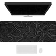 thumbnail image 1 of Large Gaming Mouse Pad with Stitched Edges, Minimalist Topographic Map Desk Mat, Extended XL Mousepad with Anti-Slip Base, Cool Desk Pad for Keyboard and Mouse, 35.4 x 15.7 in, Black, 1 of 6
