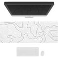 thumbnail image 1 of Large Gaming Mouse Pad with Stitched Edges, Minimalist Topographic Map Desk Mat, Extended XL Mousepad with Anti-Slip Base, Cool Desk Pad for Keyboard and Mouse, 35.4 x 15.7 in, White, 1 of 6