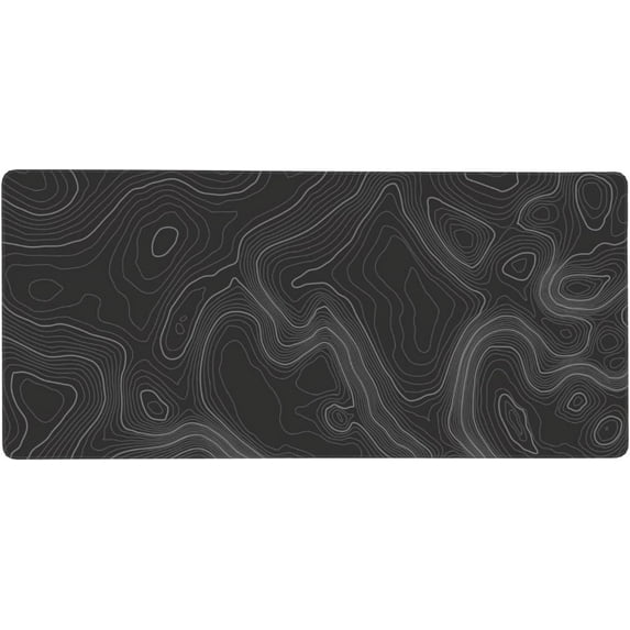 Large Gaming Mouse Pad Topographic Map Lines Contour Geographic PC Computer Keyboard XXL Mouse Mat Desk Pad Non-Slip Desk Mat for Home Office Gaming Work, 35.5 X 16 in
