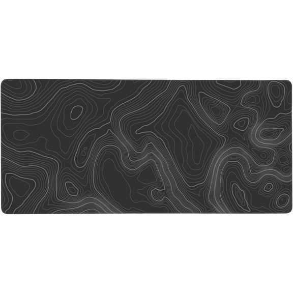 Large Gaming Mouse Pad Topographic Map Lines Contour Geographic PC Computer Keyboard XXL Mouse Mat Desk Pad Non-Slip Desk Mat for Home Office Gaming Work, 35.5 X 16 in