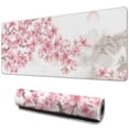 thumbnail image 1 of Large Gaming Mouse Pad with Watercolor Cherry Blossom Art - Extended 31.5x11.8in Desk Mat for Mouse and Keyboard, Stitched Edge for Durability, Non-Slip Base for Control., 1 of 7