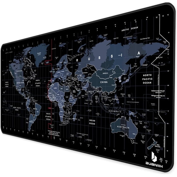 Large Gaming Mouse Pad,World Map Mouse Pad,Gaming Mouse Pad,Nonslip Base,Foldable & Portable,Enjoy Precise & Smooth Operating Experience,for Computer Keyboard,PC,Gaming(World Map)