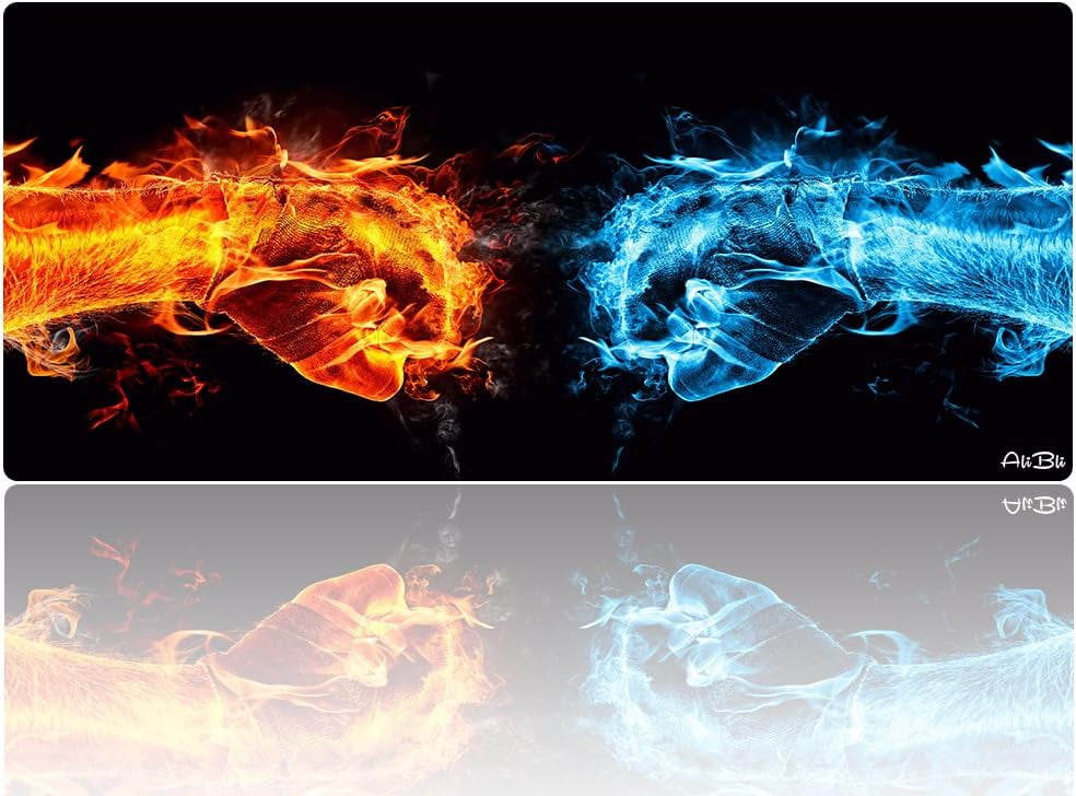 Large Gaming Mouse Pad XXL Extended Mat Desk Pad Mousepad Long Non-Slip Rubber Mice Pads Stitched Edges 35.4"x15.7" (011quantou)