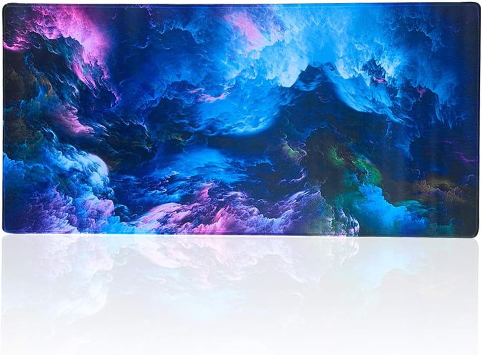 Large Gaming Mouse Pad XXL Extended Mat Desk Pad Mousepad Long Non-Slip Rubber Mice Pads Stitched Edges 35.4”x15.7” (014qicaiyun)