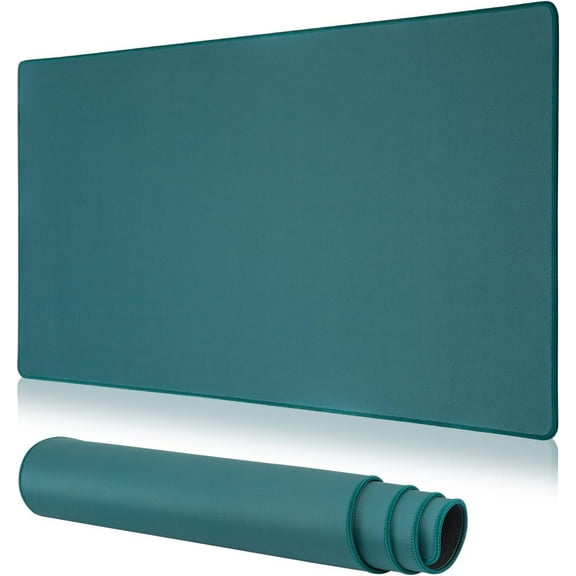 Large Gaming Mouse Pad with Durable Stitched Edges, Extended Waterproof Green Mouse Mat with Non-Slip Rubber Base, Desk Topper M