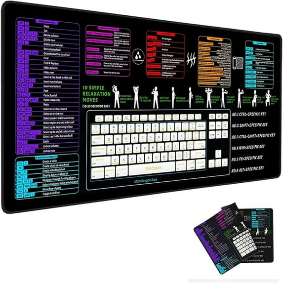 Large Gaming Mouse Pad with Non-Slip Rubber Base,Stitched Edge,Desk mat for Laptop,Computer & PC, Wristing Pad for Gamer,Office & Home,35.5X16inch(B)