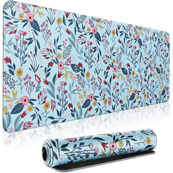 Large Gaming  Pad,Beautiful Floral Desk Pad with Anti-Slip Rubber Base, Extended XXL Long Gaming Mousepad, Desk mat for Keyboard and |Computer mat,31.5 X 11.8 Inch