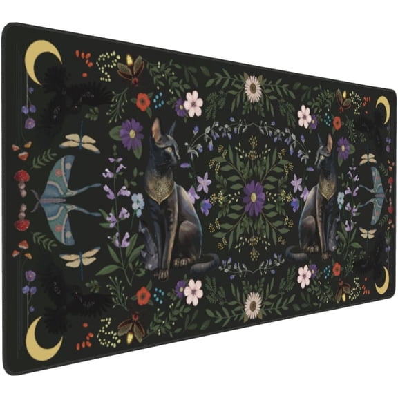 Large Gaming Pad, Gothic Desk Mat | Desk Accessories, Non-Slip Mousepad with Stitched , Smooth Water-Resistant, Desk Pad for Women Office Decor Supplies