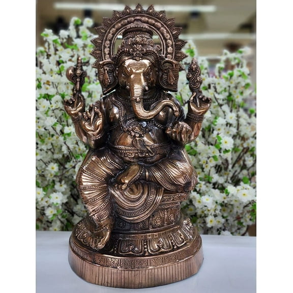 Large Ganesha Statue Lord Ganesha Sculpture Big Ganesh Figure Indian God Statue Elephant God Statue Good Luck God for New Beginning Hindu God Statue Indian Festival Decor Gift - AtoZ India Cart