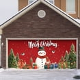 thumbnail image 1 of Large Garage Door Banner Outdoor for Holiday Season Festive Xmas Front Porch Welcome Sign Featuring Santa Sleigh Reindeer Snowman Durable Design, 1 of 2
