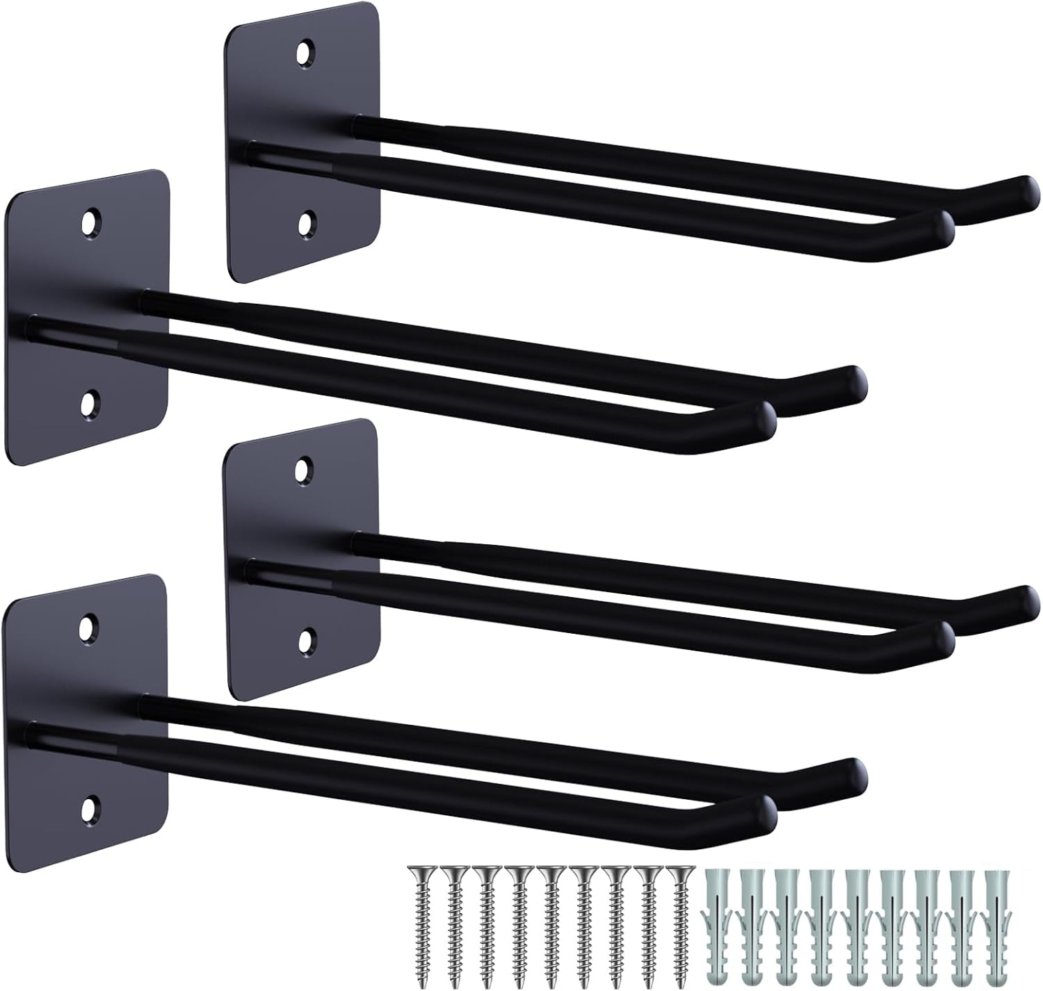 ZexHok 28-Pack Garage Hooks | Heavy Duty Steel Wall Storage Hangers | Assorted J, U, S Hooks & Straps | Organize Tools, Ladders, Garden Gear