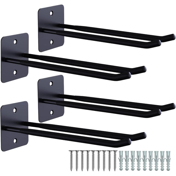 Large Garage Hooks Heavy Duty - 4 Pack 12.2" Long Garage Storage Utility Hooks, Wall Mount Ladder Hanger, Garage Organizer for Hanging Tool, Chairs, Hoses, Garden Tool, Bulk Items, Ropes, etc.