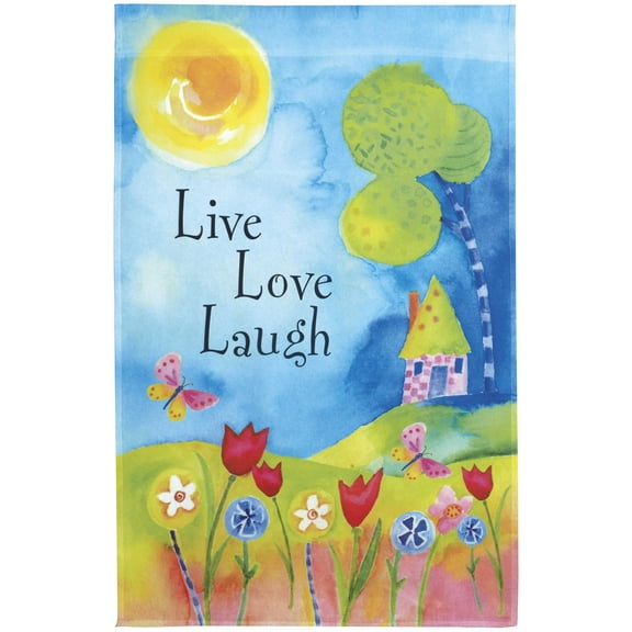 Large Garden Flag - Meadow Live, Love, Laugh House Lawn Flag ( 28in x 43in)