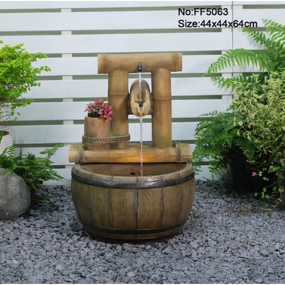 Large Garden Water Features Outdoor Fountains With LED Lights Pump 4 Tier Electric Cascading Waterfall Fountain for Patio, Backyard