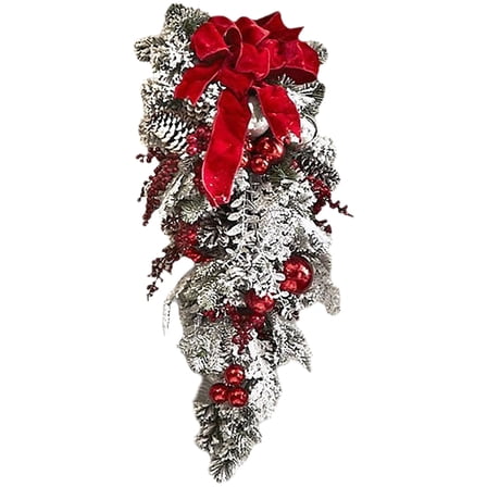 Large Garland Christmas Wreath for Front Door, All-Season Outdoor Farmhouse Wreath for Wall Decoration, Wedding & Party Floral Garland 60cm