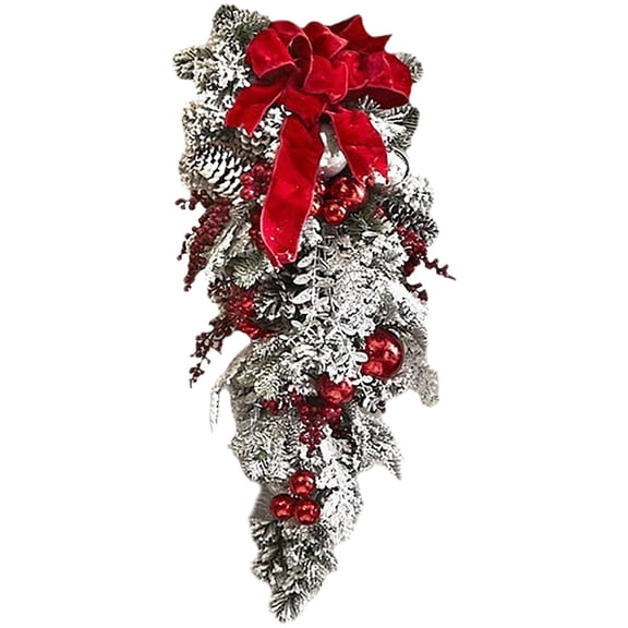 Large Garland Christmas Wreath for Front Door, All-Season Outdoor Farmhouse Wreath for Wall Decoration, Wedding & Party Floral Garland 60cm