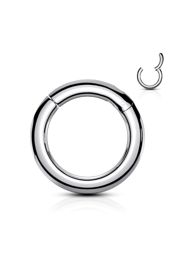 Large Gauge Hinged Clicker Segment Rings Surgical Steel 2ga-00ga Sold Each