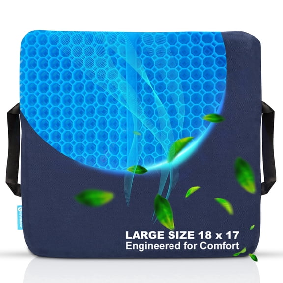 Large Gel Seat Cushion for Long Sitting Breathable, Non-Slip, Pain Relief, Comfortable Support Pad