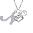thumbnail image 1 of Large Gelato Script Initial - N - Courage Strength Wisdom Heart & Runner Zoe Necklace, 1 of 1