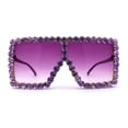 thumbnail image 1 of Large Gem Rhinestone Jewel Oversize Mob Sunglasses All Purple, 1 of 4