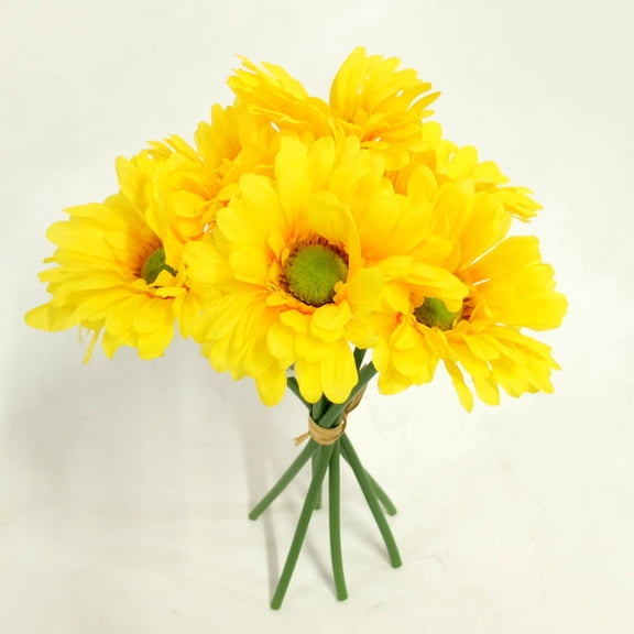 Large Gerbera Daisy Bundle w/6 Blooms For Decorations, Bridal Showers - Yellow