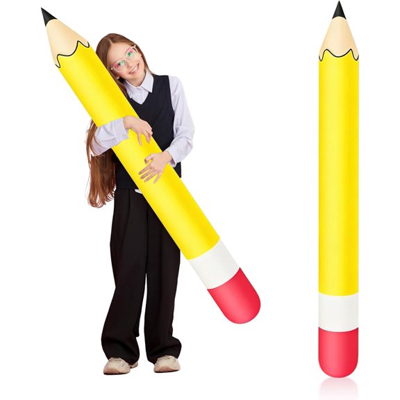 Large Giant Inflatable Pencil Balloon, Back to School Graduation Birthday Party Decorations, Blow Up Yellow Pencil Balloons for Classroom Hanging Decor, Photo Props
