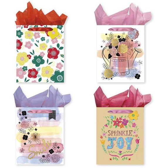 Large Gift Bags - 4 Patterns - 48 Units