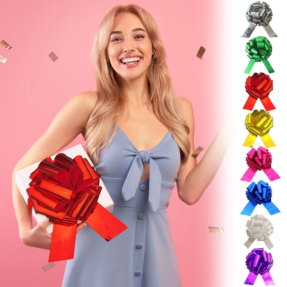 Large Gift Bow, 12 Inch Decorative Big Handmade Flower Bow, Holiday Gift Wrapping & Festival Party Decorative Large Floral Bow