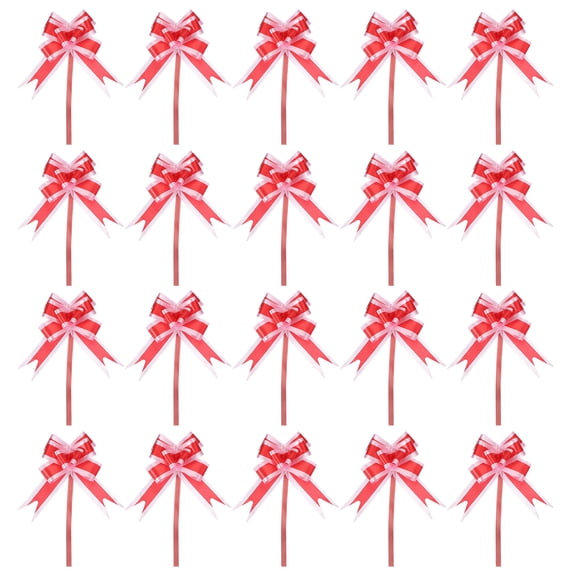Large Gift Bow 5.9x3.5 Inch, 20 Pack Pull Bows for Gift Wrapping Present Wedding Valentine's Day, Red