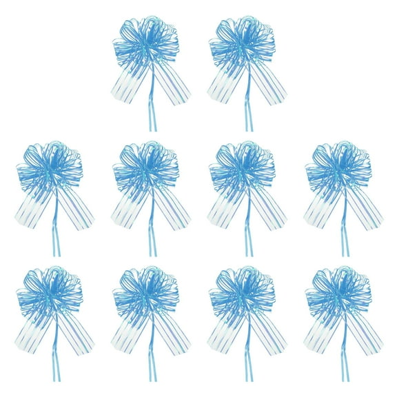 Large Gift Bow 7.5x5.9 Inch, 10 Pack  Pull Bows for Gift Wrapping Present Wedding Valentine's Day, Light Blue